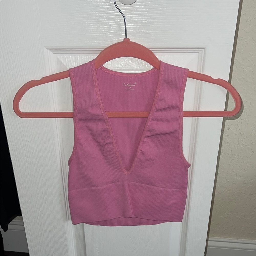 Urban Outfitters Pink Fitted Crop Tank Top